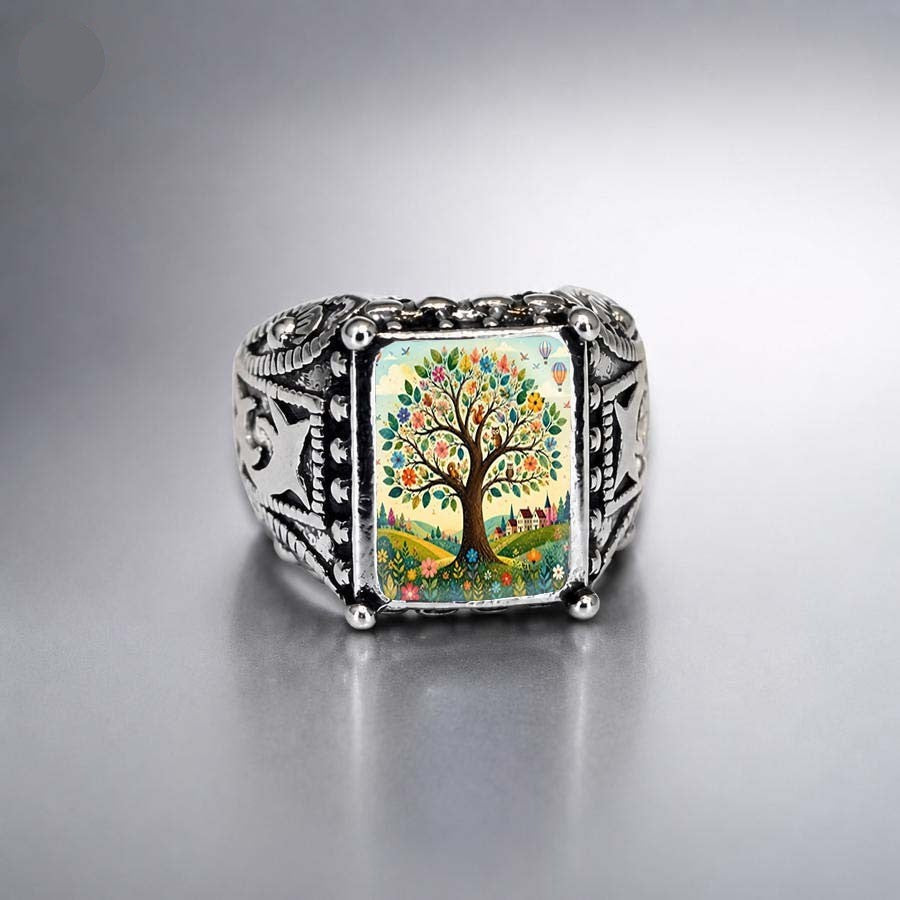 Colorful Tree Square Ring