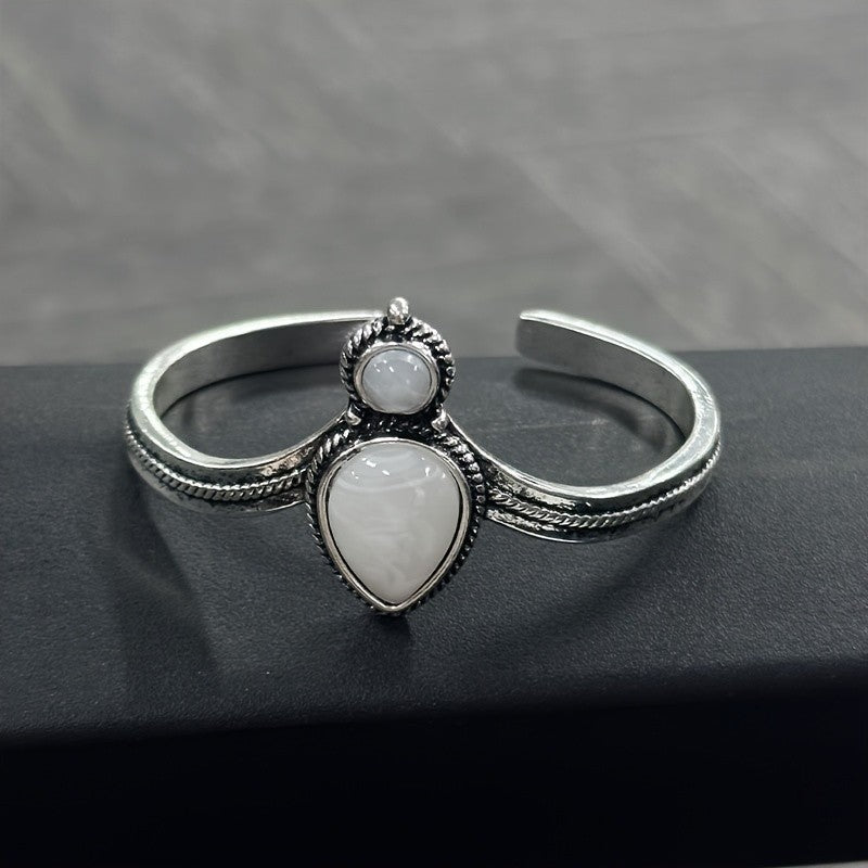 Iridescent Teardrop Split Cuff Bracelet