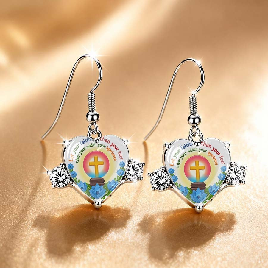 Faith Heart Glass Earrings