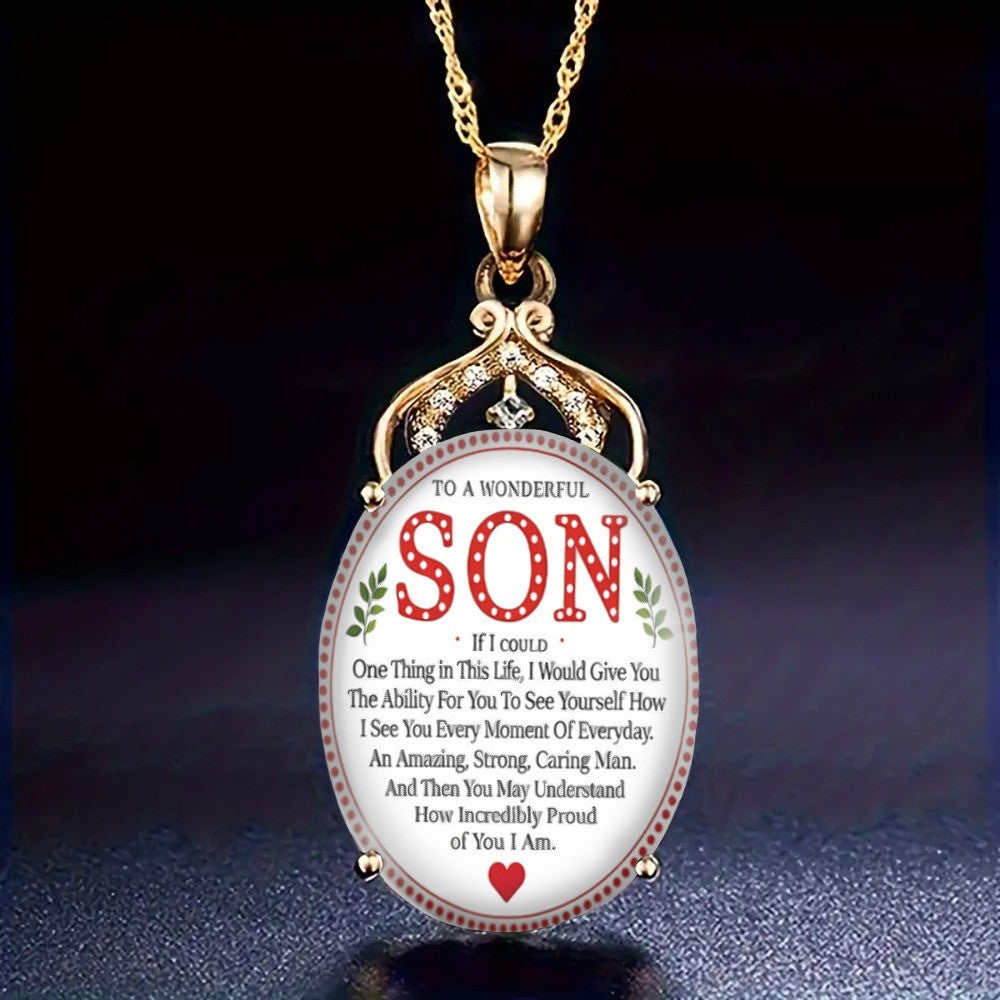 Son Message Oval Necklace