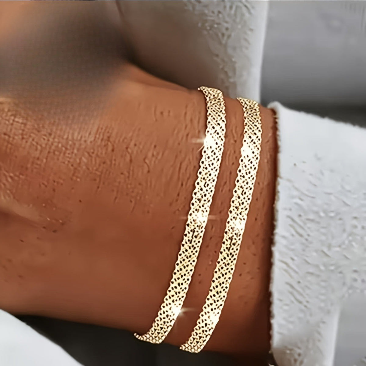 Textured Mesh Bracelet Set