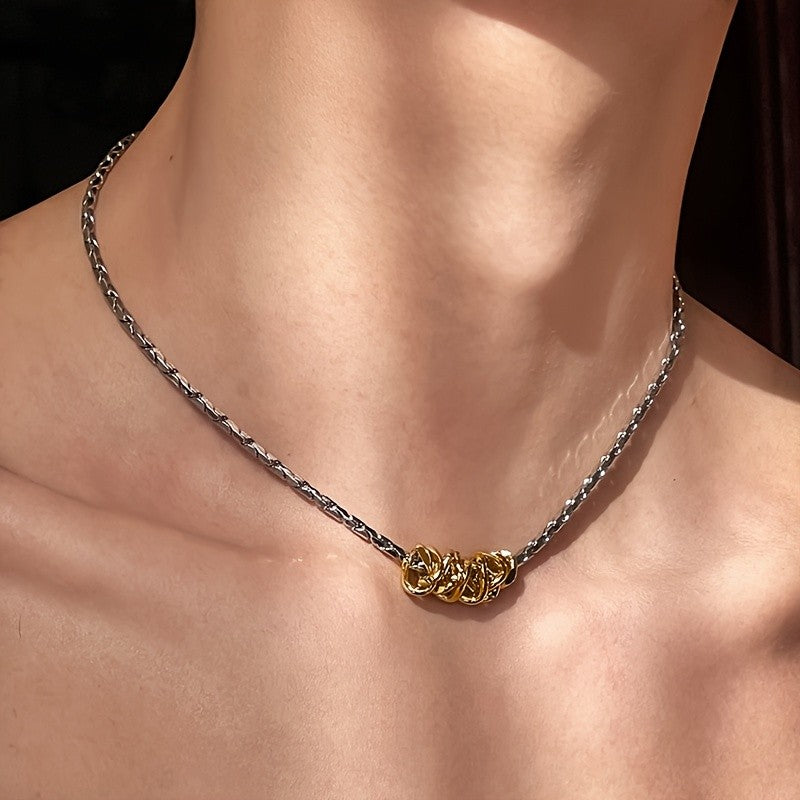 Two-Tone Woven Link Necklace