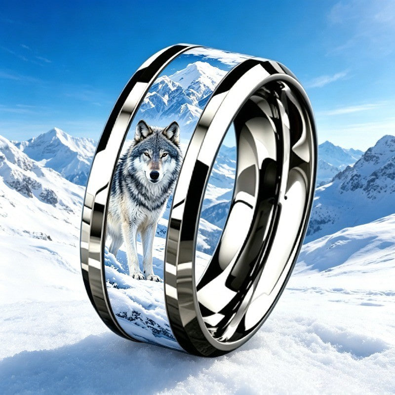 Wolf Mountain Scene Ring