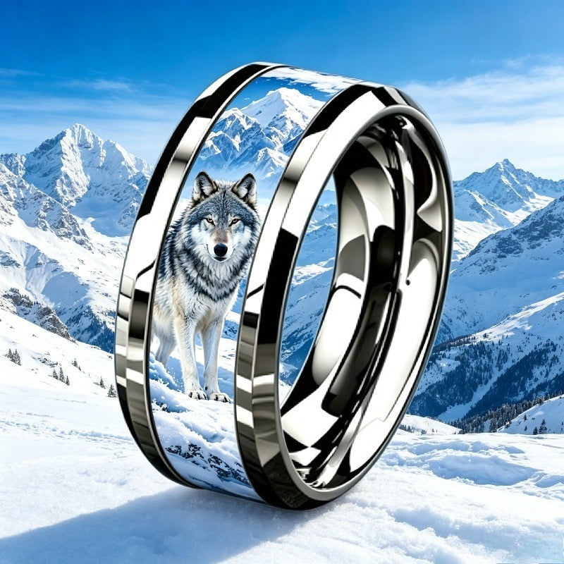 Wolf Mountain Scene Ring