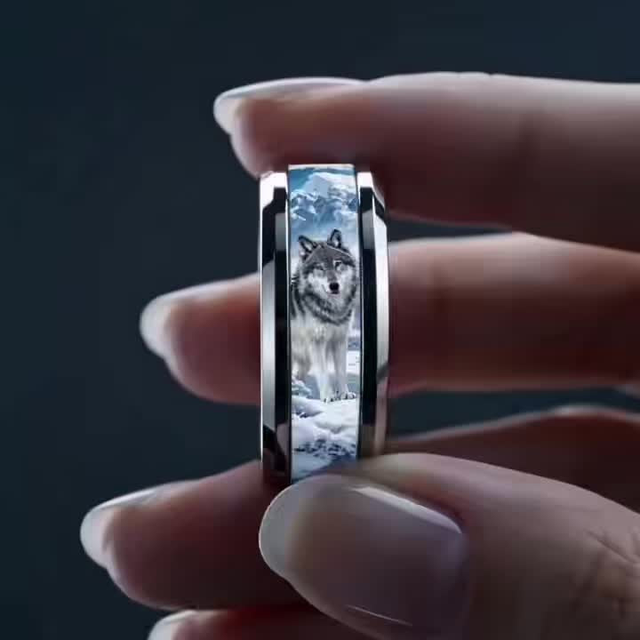 Wolf Mountain Scene Ring