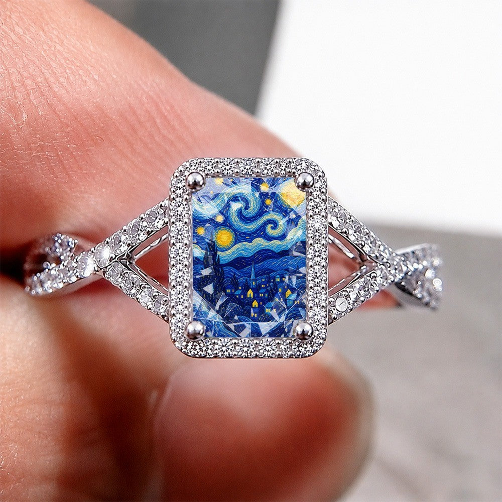 Starry Night Village Square Ring