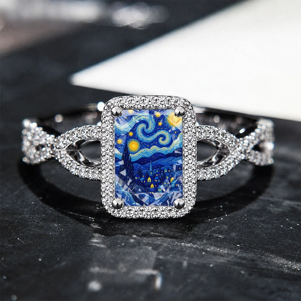 Starry Night Village Square Ring
