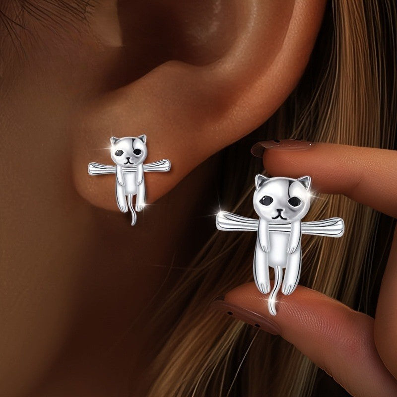 Lazy Cat Stud Earrings