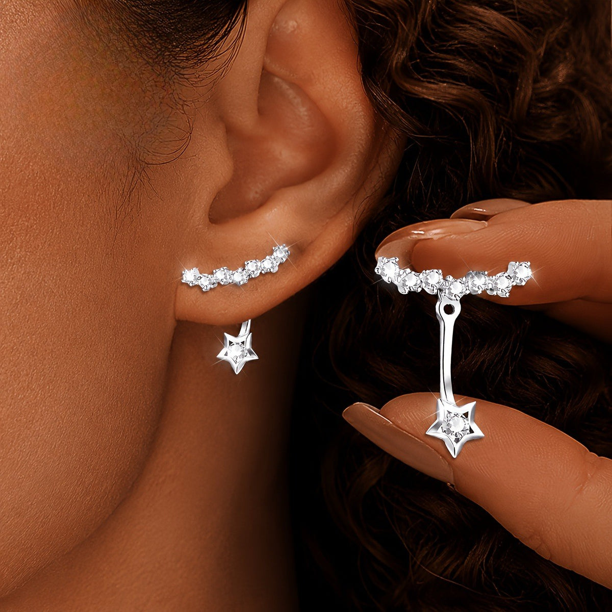Crystal Star Drop Earrings