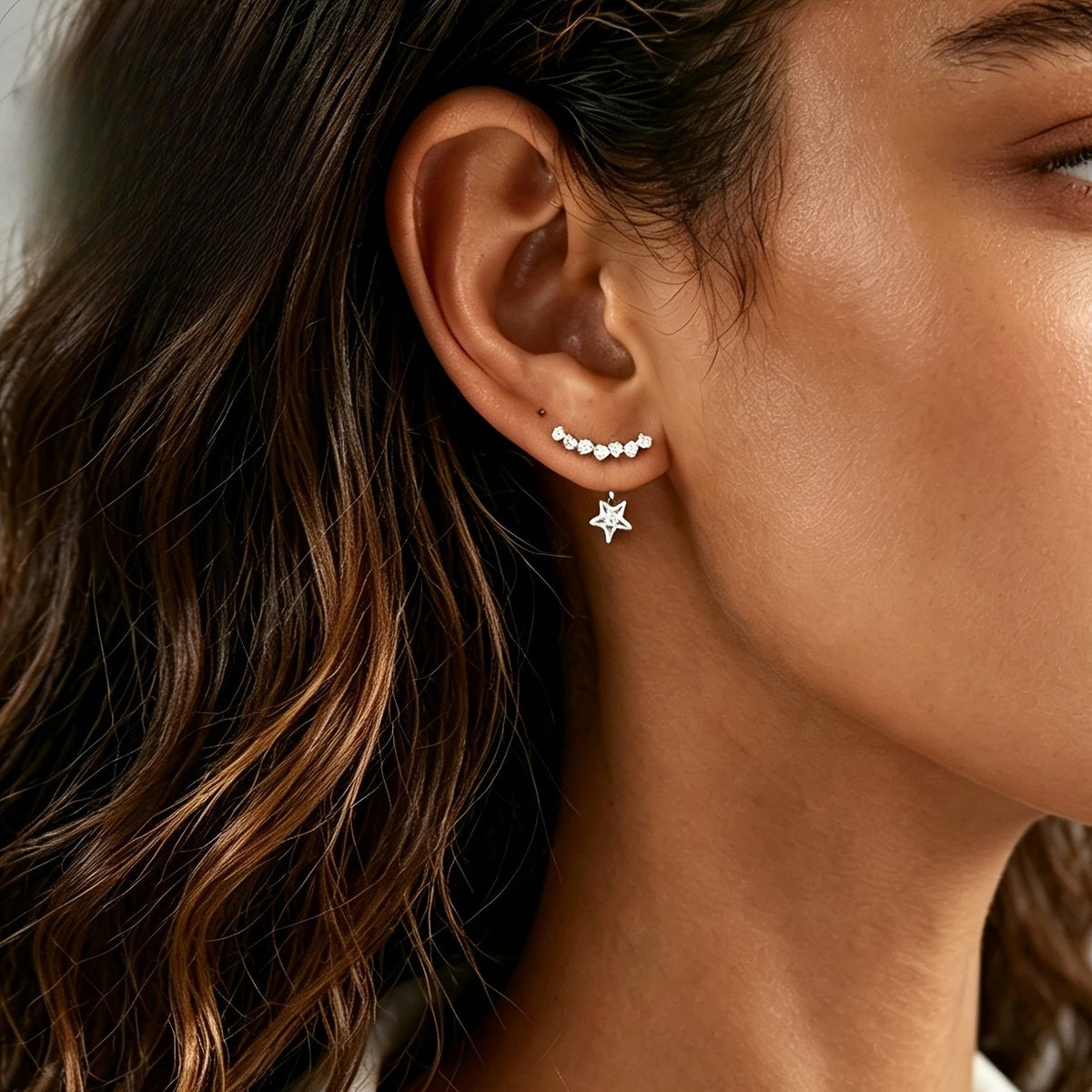 Crystal Star Drop Earrings