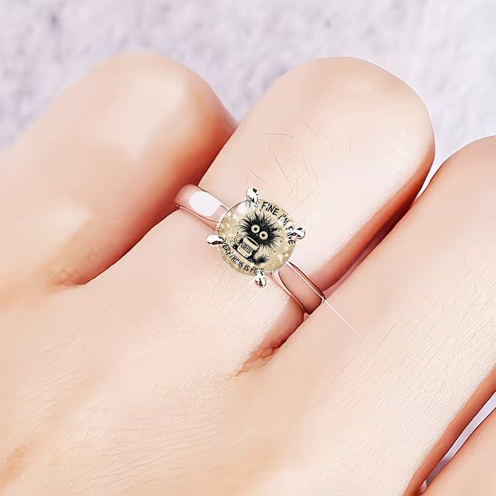 Fluffy Creature Glass Ring
