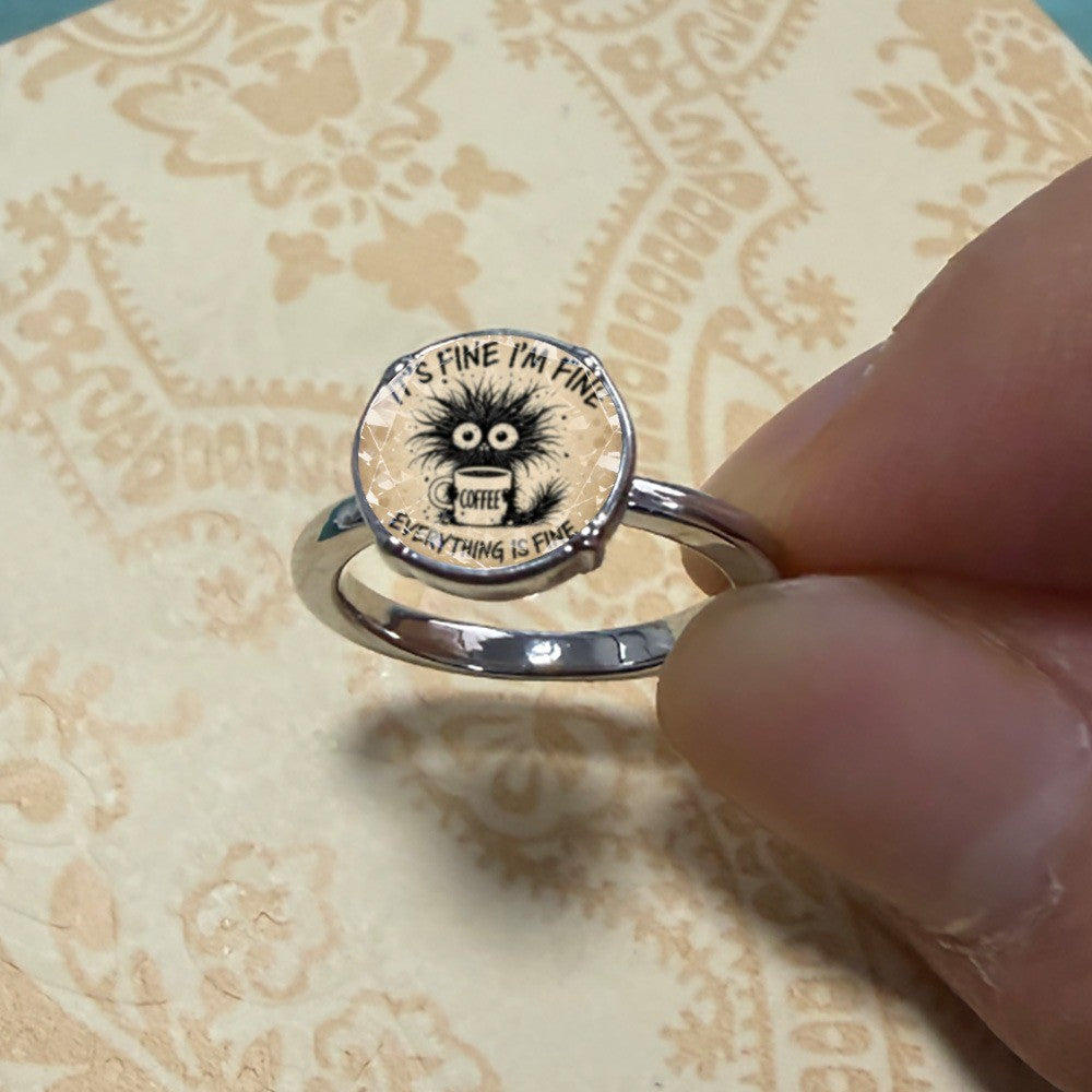Fluffy Creature Glass Ring
