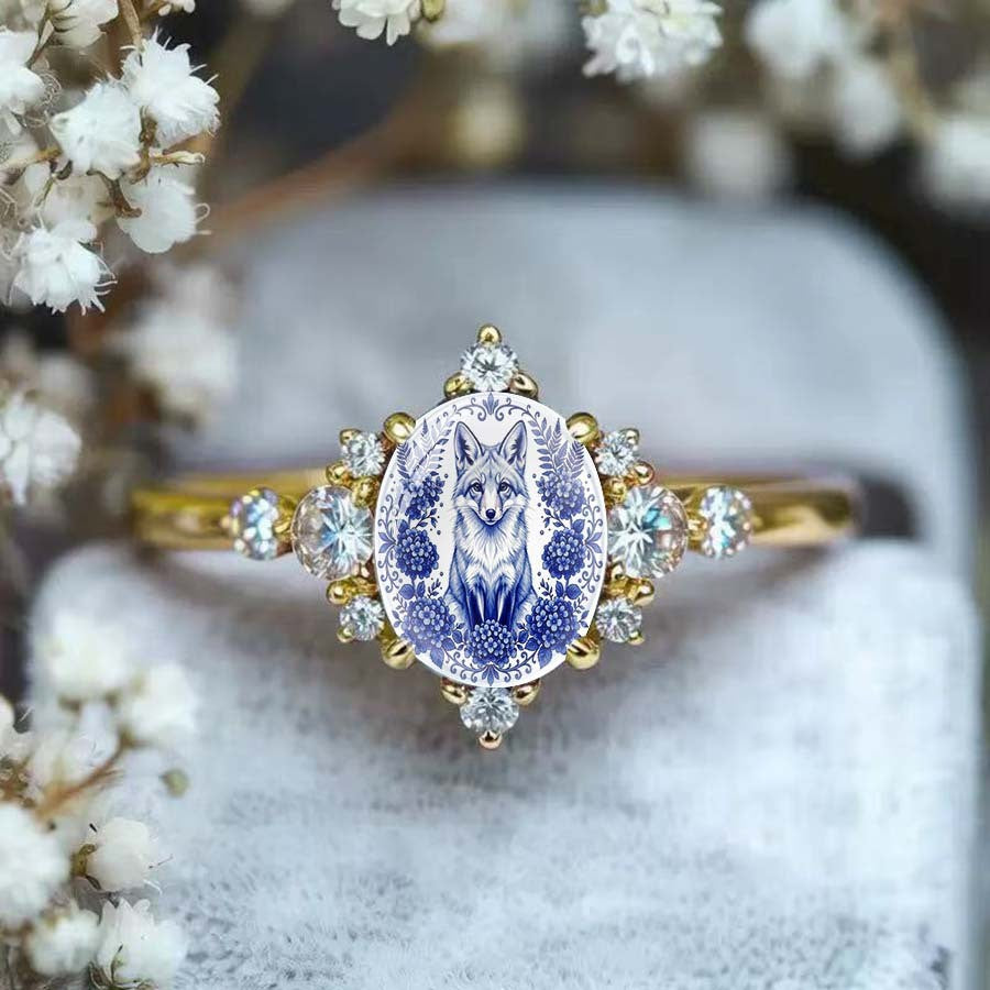 Blue Fox Oval Ring