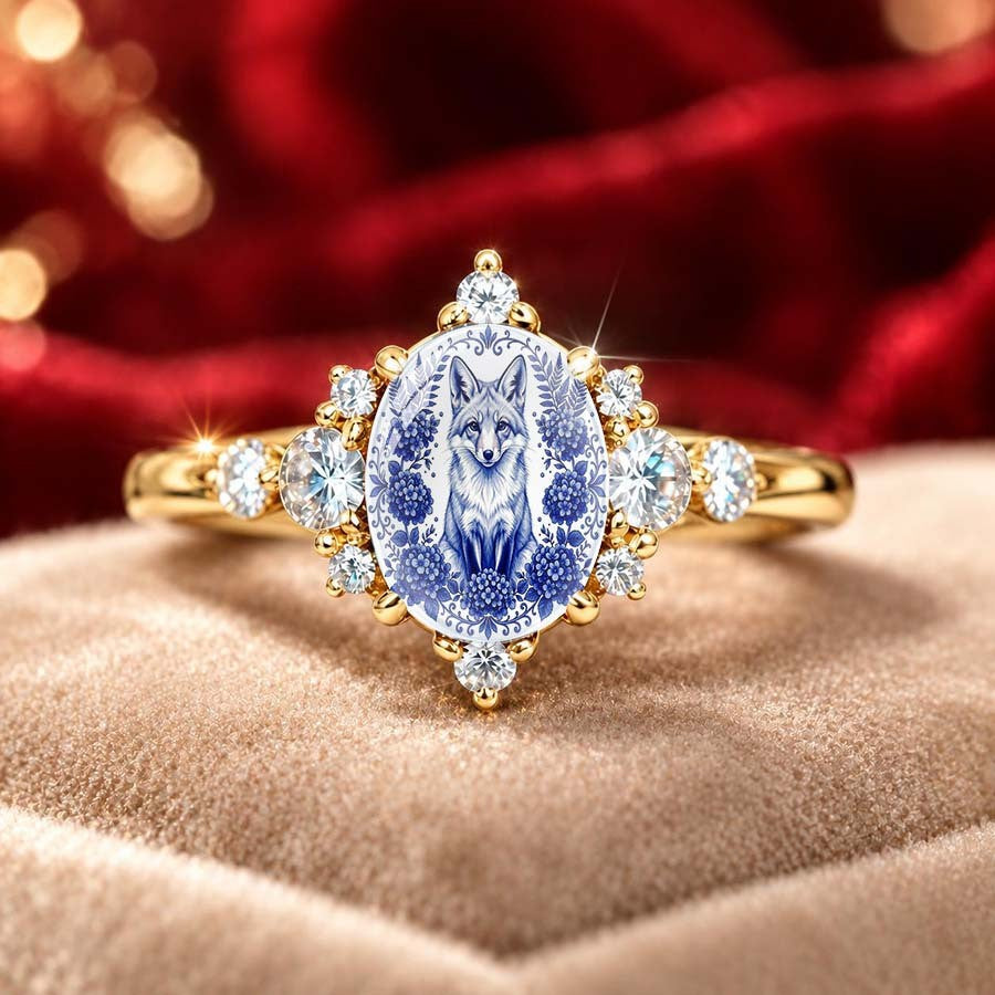 Blue Fox Oval Ring