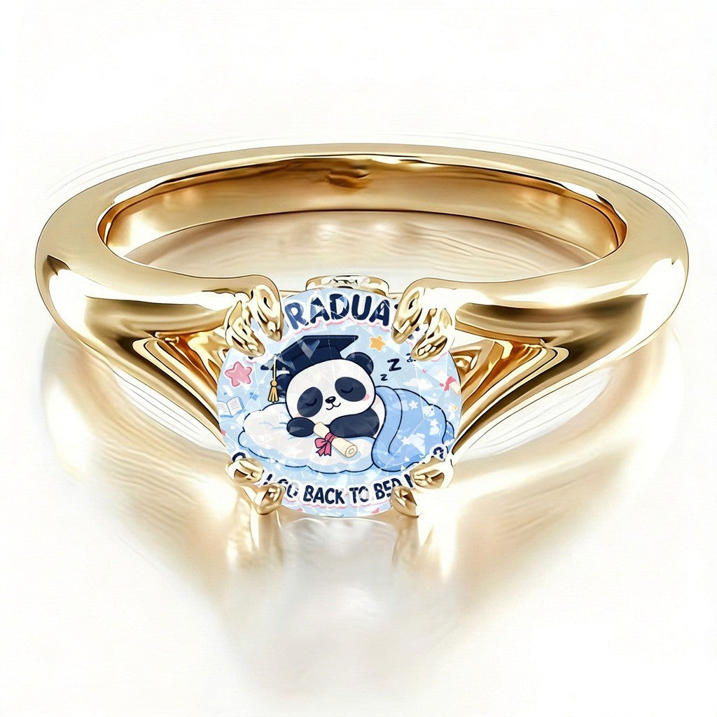 Sleeping Panda Graduation Ring