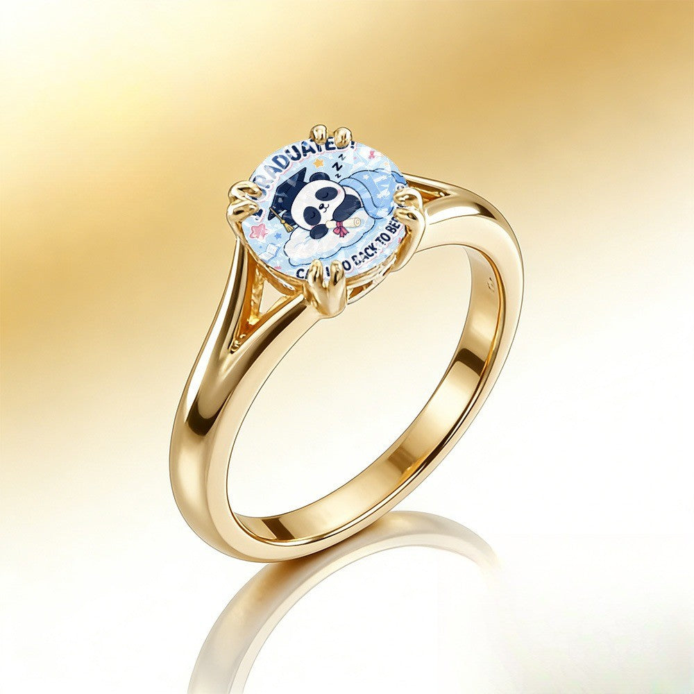 Sleeping Panda Graduation Ring