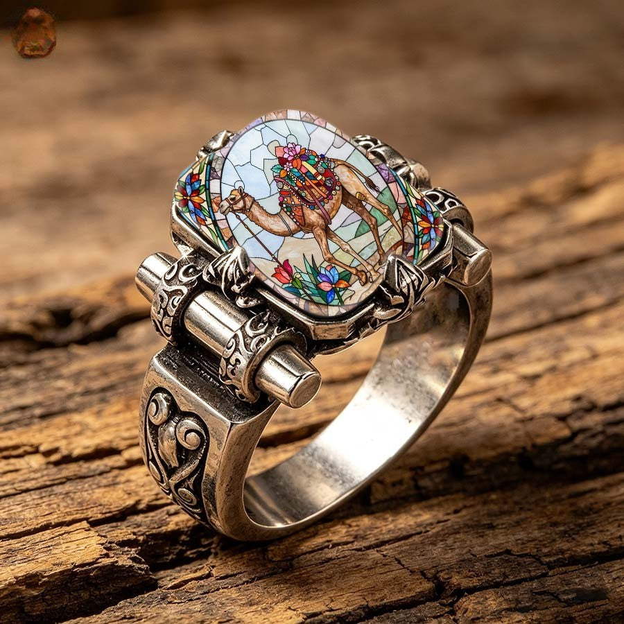 Colorful Camel Mosaic Ring