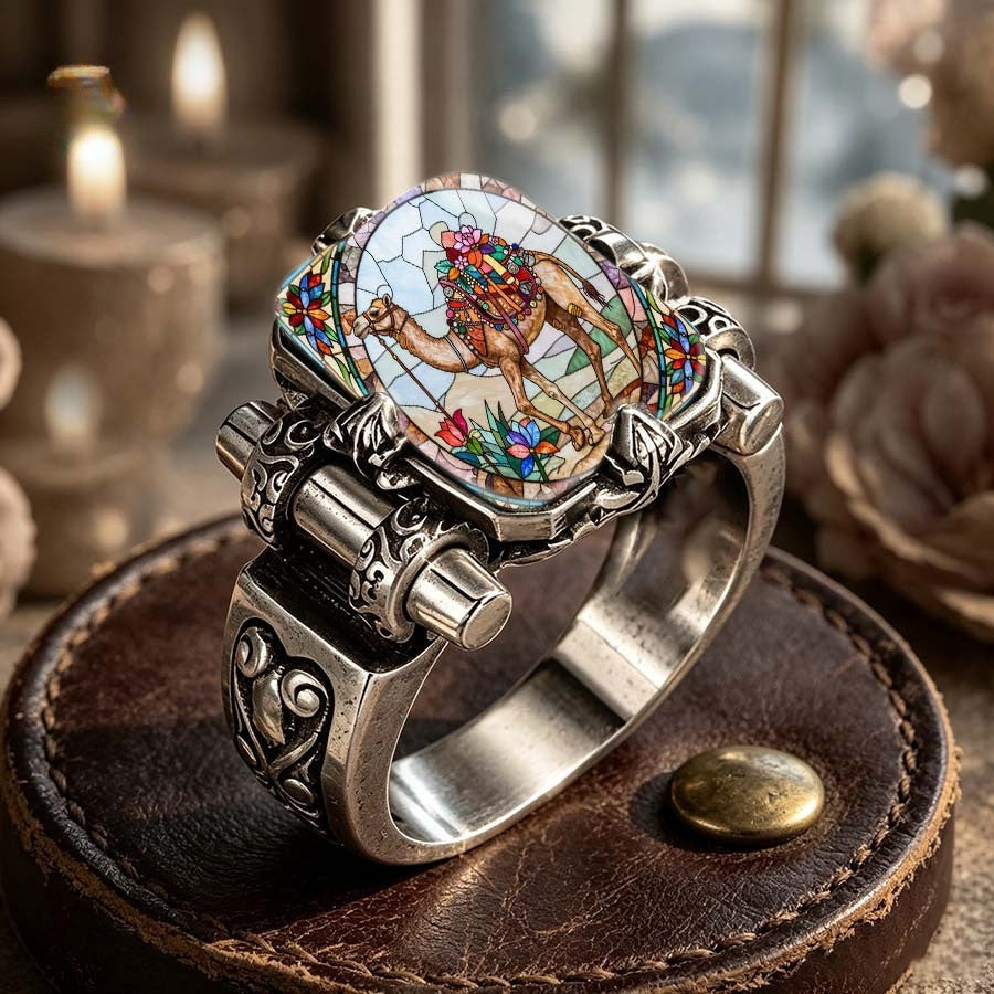 Colorful Camel Mosaic Ring