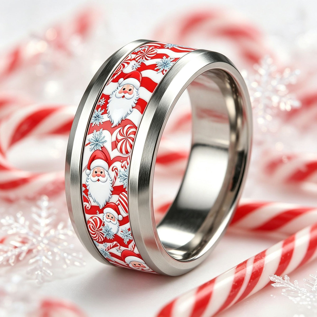 Santa Candy Cane Ring