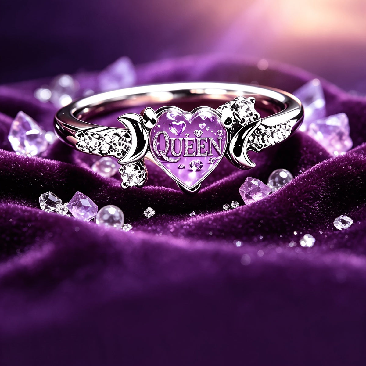 Purple Queen Heart Ring