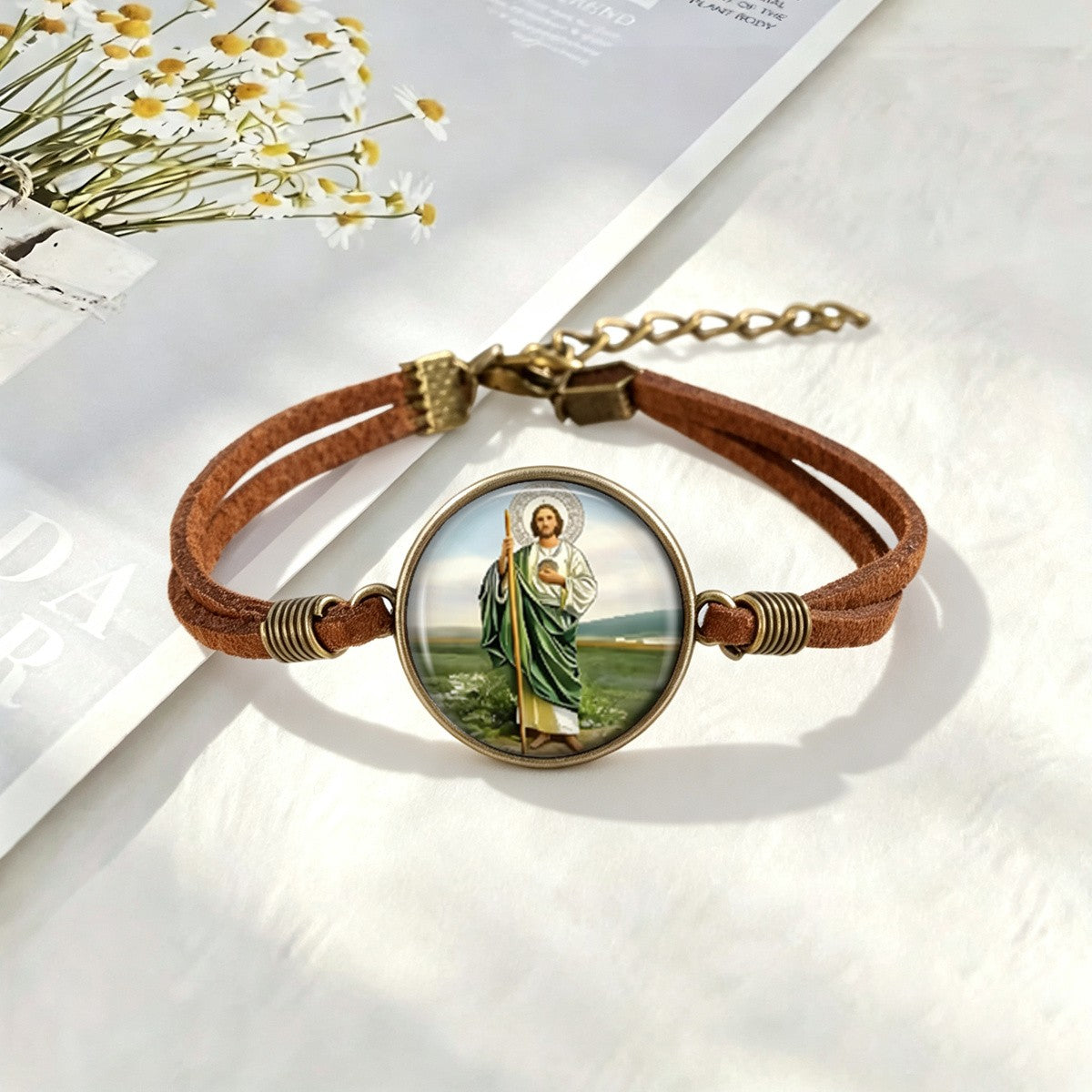 Saint Jude Glass Dome Bracelet