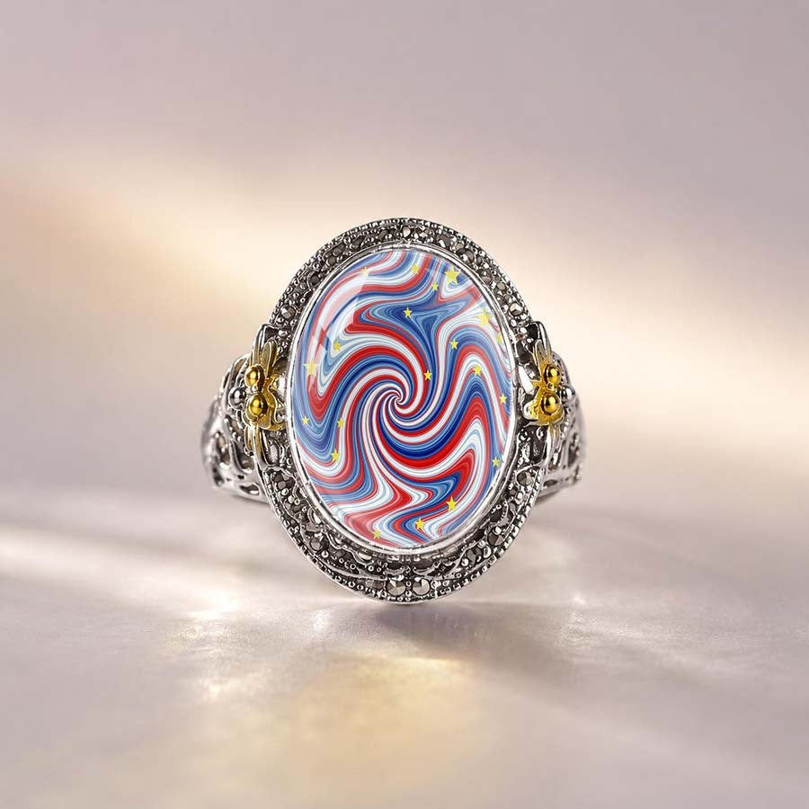 Swirl Star Statement Ring