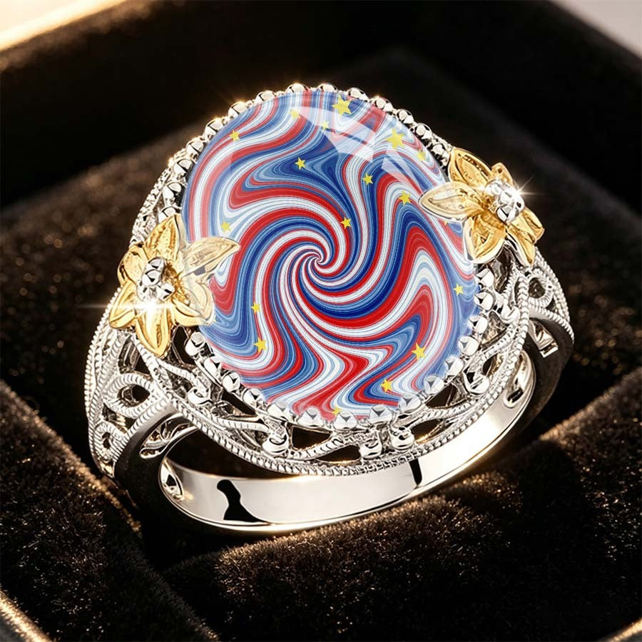 Swirl Star Statement Ring