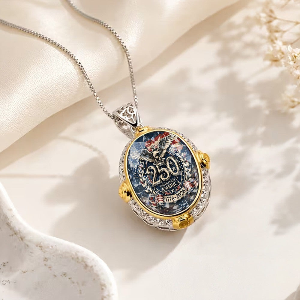 Eagle Emblem Oval Necklace