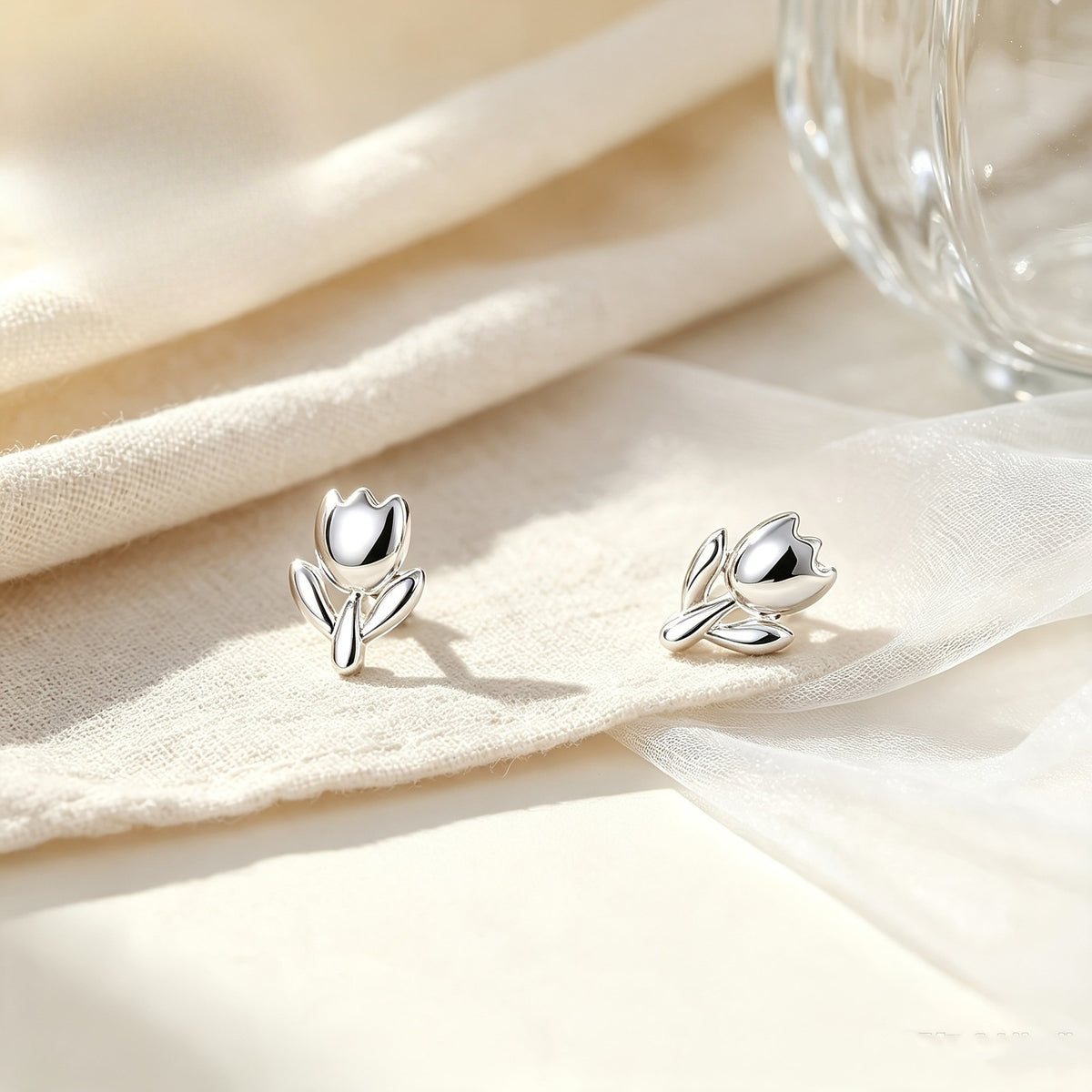 Tulip Flower Stud Earrings