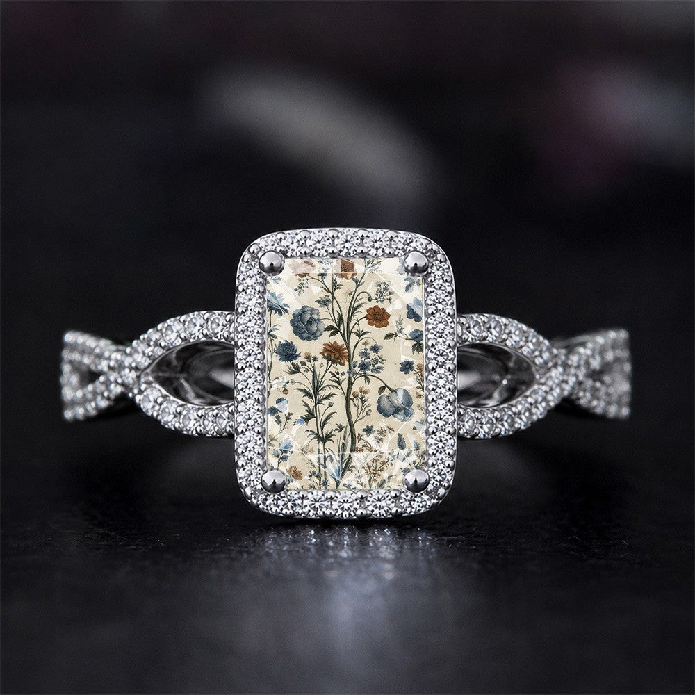 Botanical Illustration Square Ring