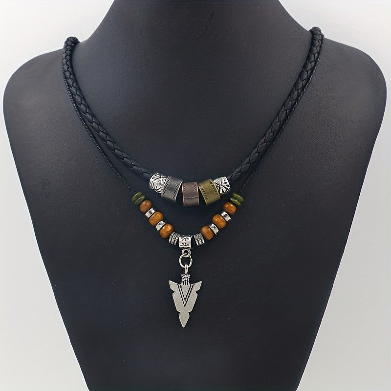 Braided Arrow Bead Necklace