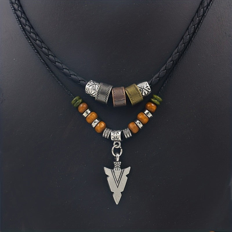 Braided Arrow Bead Necklace