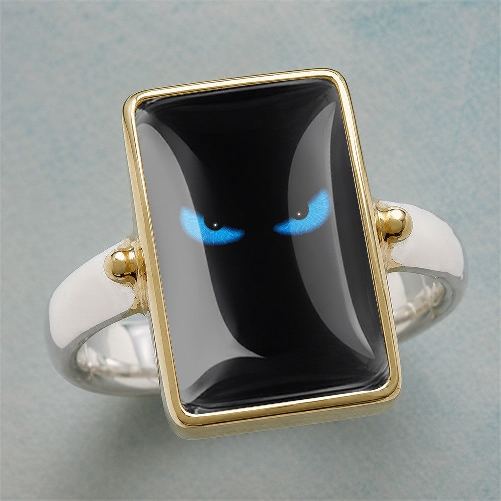 Blue Eye Rectangle Ring