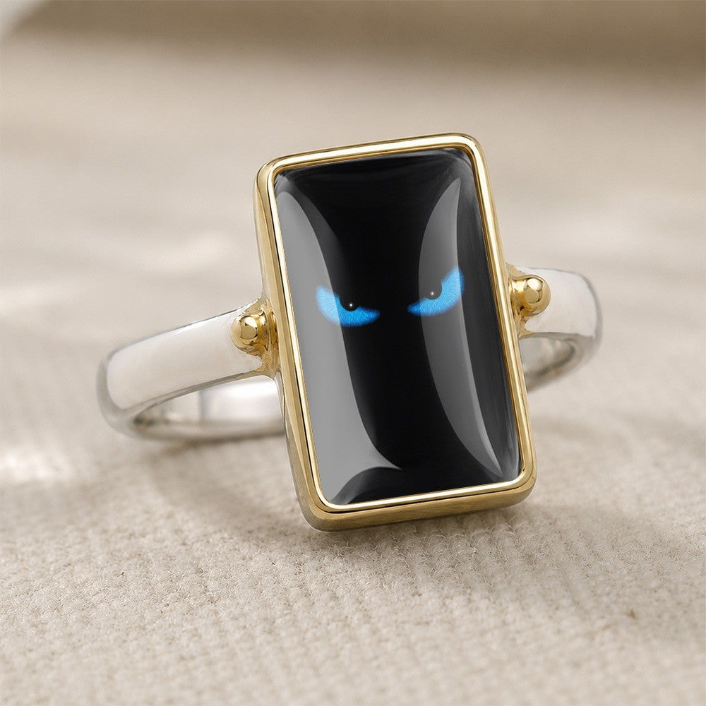 Blue Eye Rectangle Ring