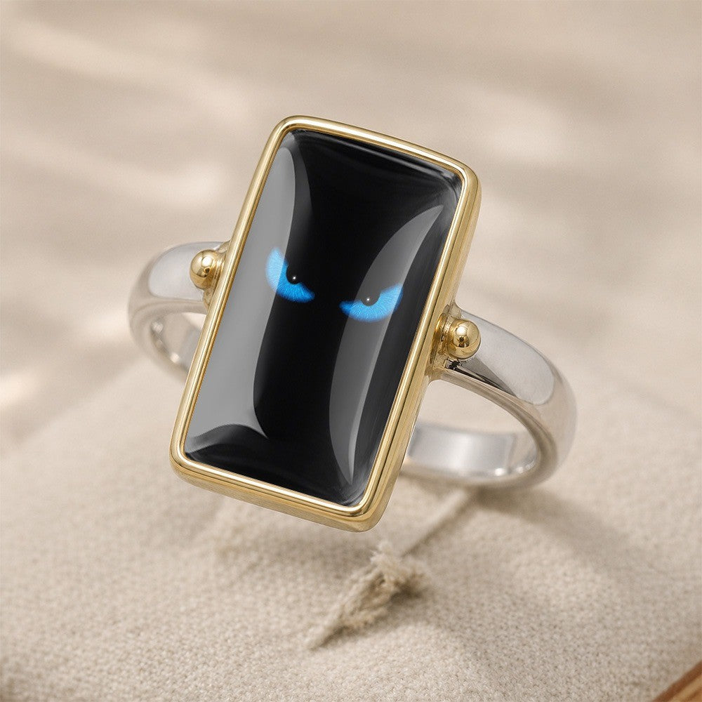 Blue Eye Rectangle Ring