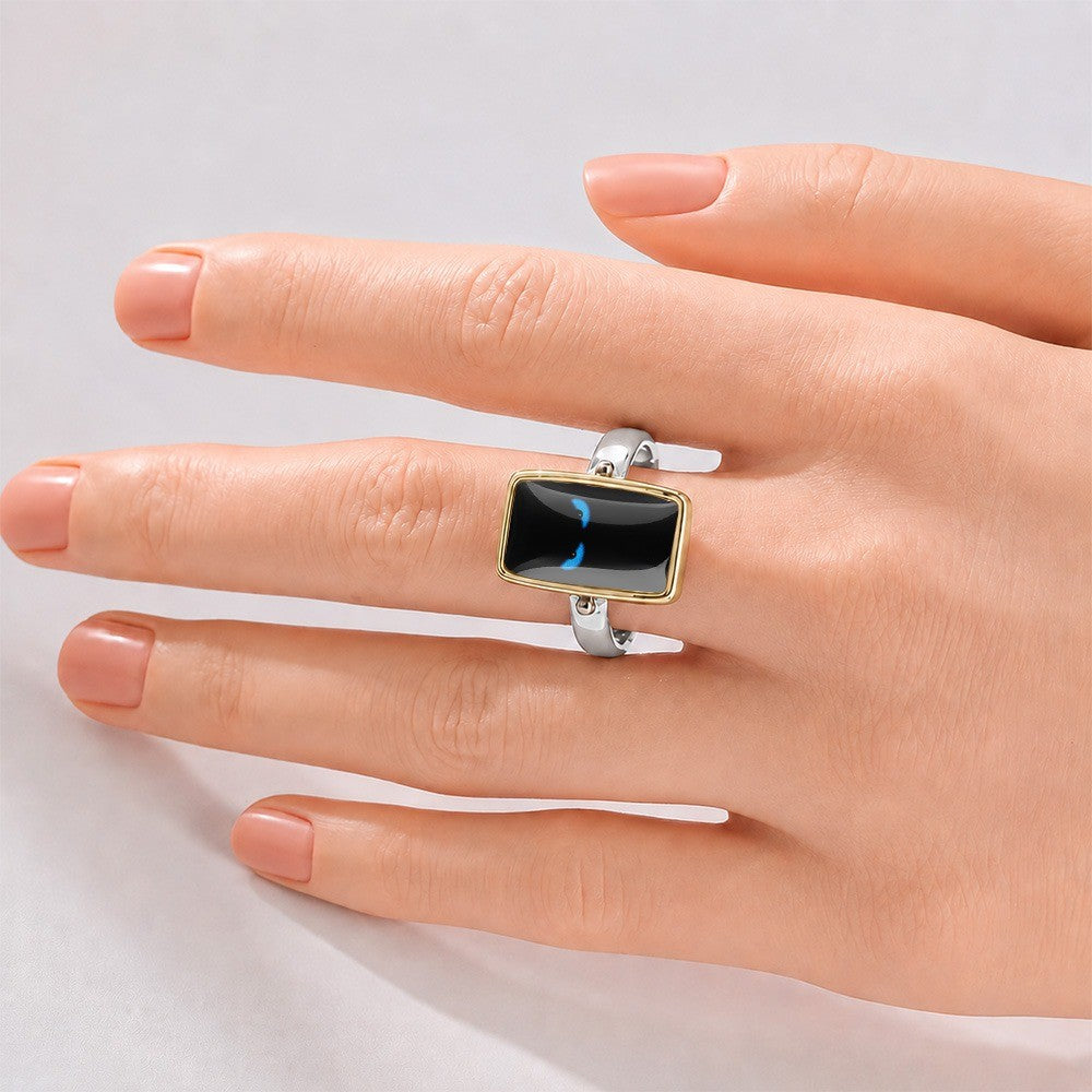 Blue Eye Rectangle Ring