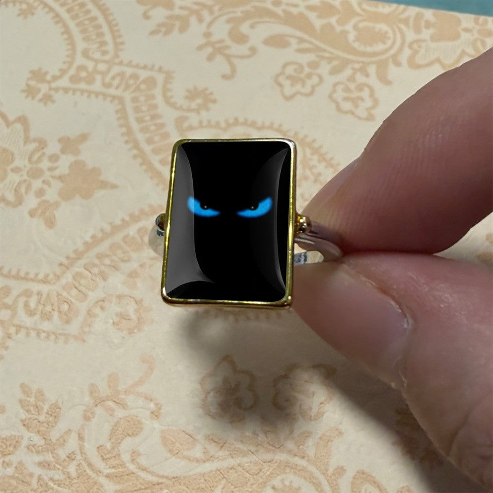 Blue Eye Rectangle Ring