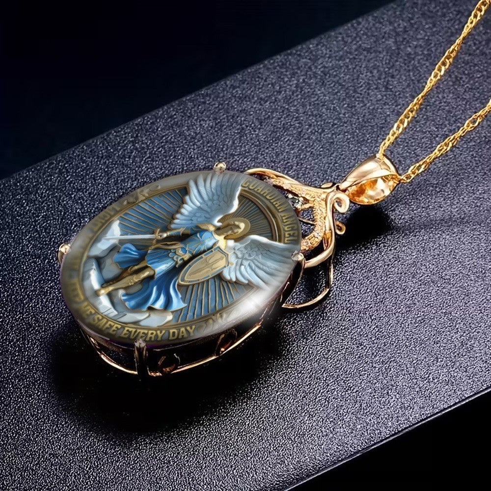 Guardian Angel Oval Necklace