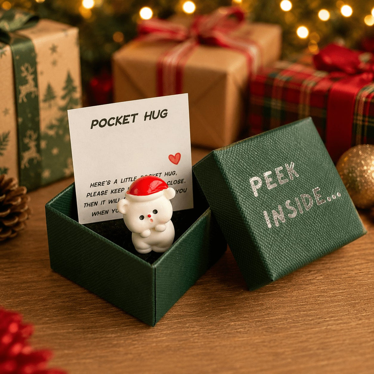 Santa Bear Pocket Hug Box