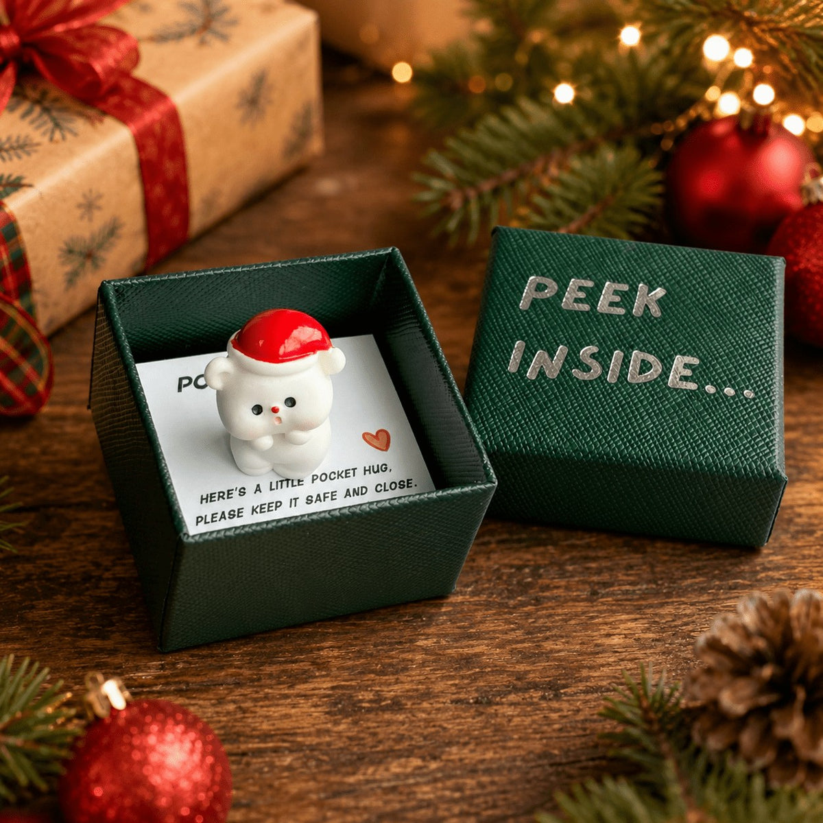 Santa Bear Pocket Hug Box