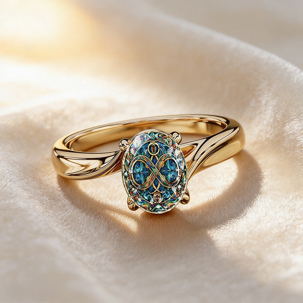 Blue Mosaic Infinity Ring