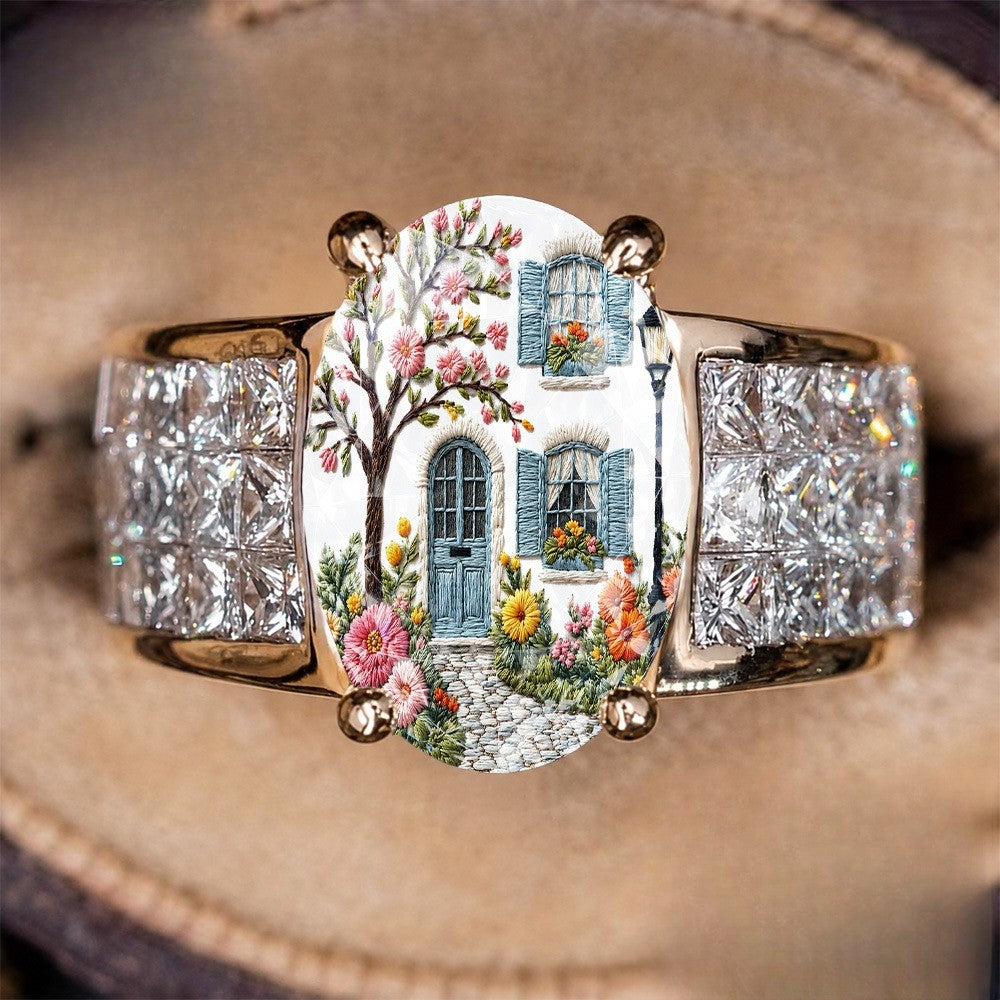 Painted Cottage Oval Ring