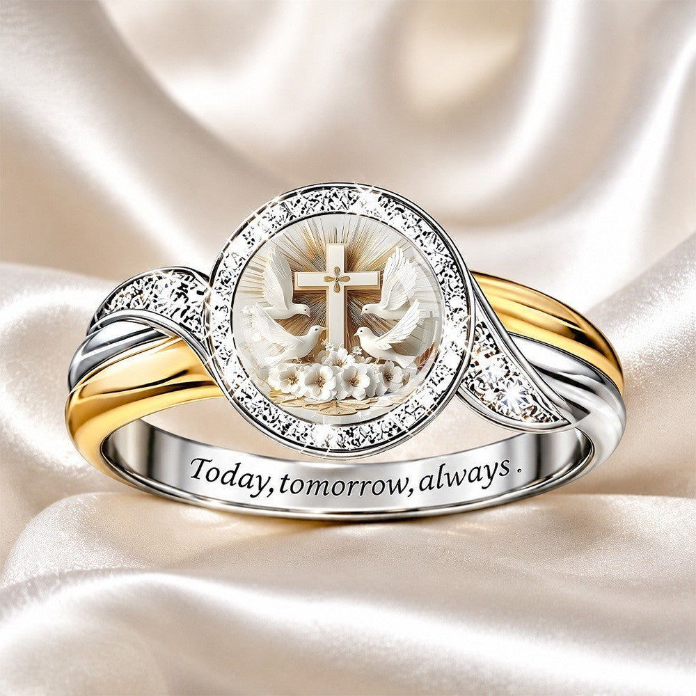 Dove & Cross Statement Ring