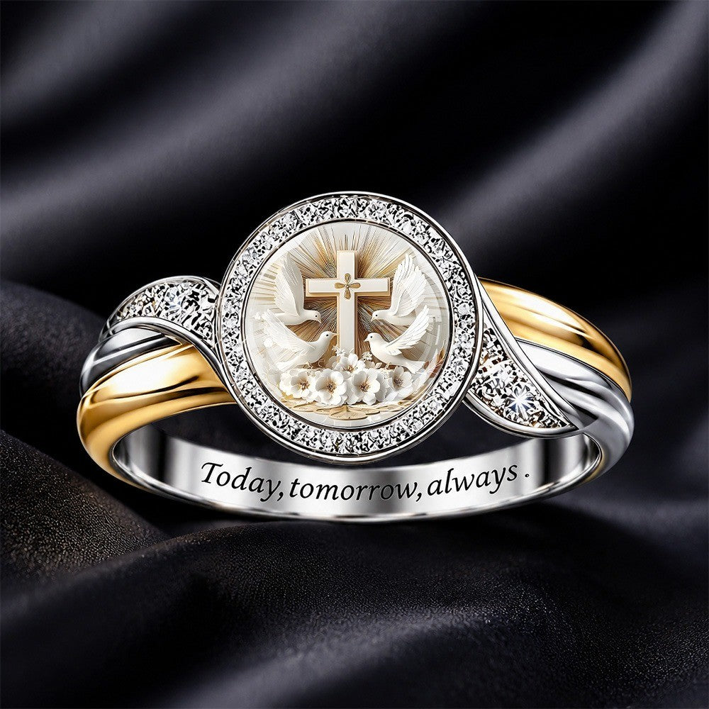 Dove & Cross Statement Ring