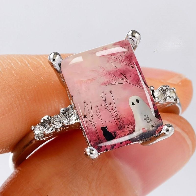 Ghost Cat Rectangular Ring