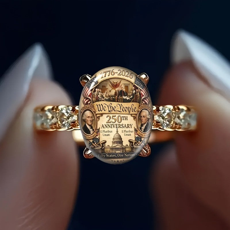 Historical Scene Oval Ring