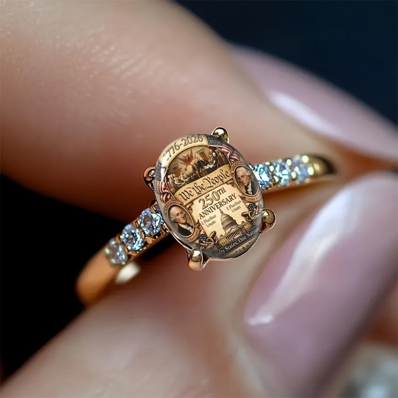 Historical Scene Oval Ring
