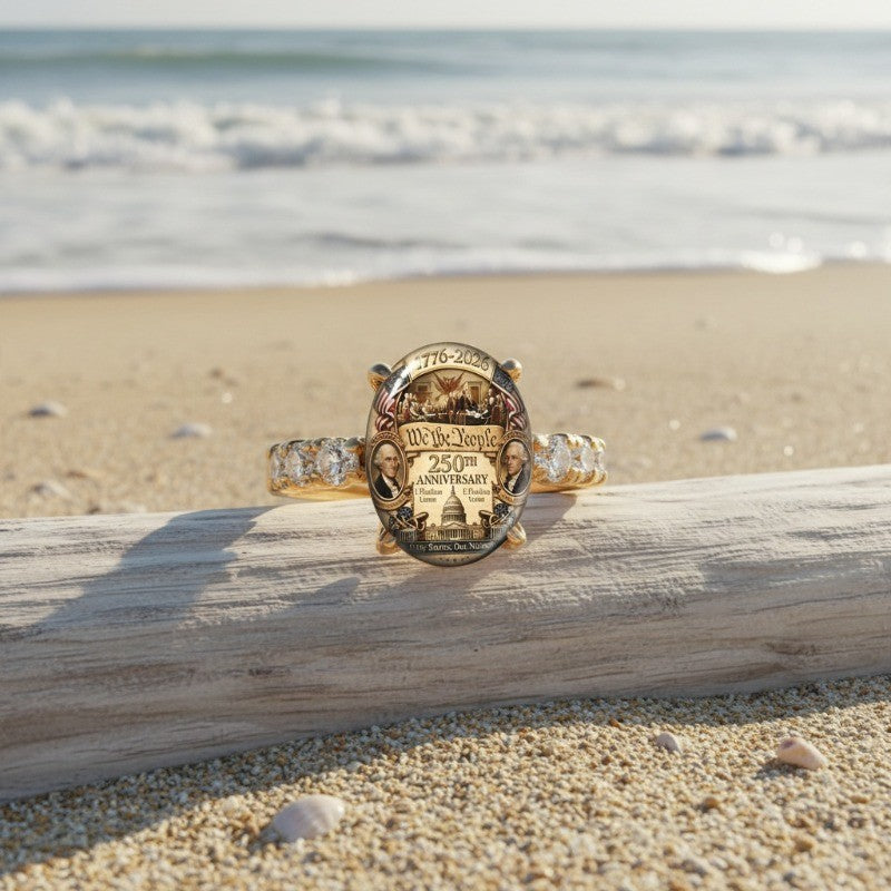 Historical Scene Oval Ring