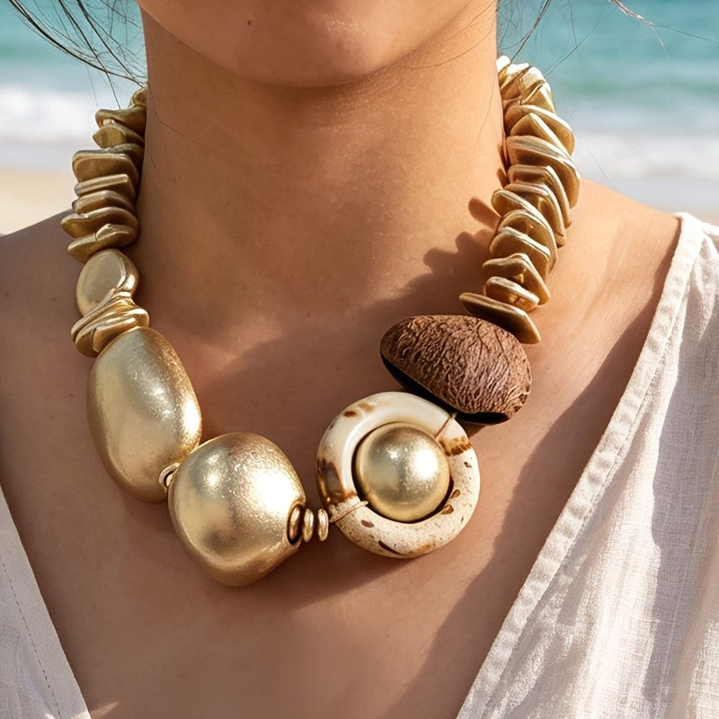 Mixed Texture Statement Necklace