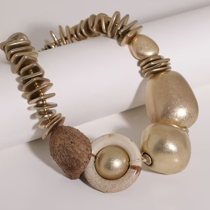 Mixed Texture Statement Necklace